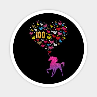 100 Days of School Unicorn Girls Teacher 100th Day of School Magnet